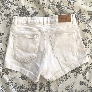 Zara high-waisted white shorts